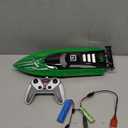 RC Boat with LED Lights for Kids, 2.4Ghz Remote Control Racing Boats for 8-12,Toy Water Boat for Pools & Lakes with Waterproof,Rechargeable Battery, for Boys Girls Green