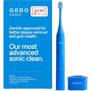 ORDO Sonic+ Electric Toothbrush for Adults, 4 Modes, Arctic Blue | Rechargeable sonic electric toothbrush, 4+ weeks battery life, USB charger, teeth whitening, plaque removal, Blue