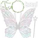 U-Zomir Fairy Wings Costume for Women and Girls, Sparkle Butterfly Angel Wings Halloween Costume Dress up Cosplay Party Favor