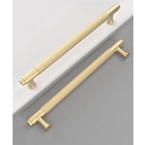 10 Pack 7"(177mm) Gold Cabinet Pulls Knurled Kitchen Cabinet Handles Drawer Pulls Cupboard Hardware for Cabinets CK0029