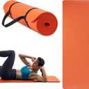 Gaiam Essentials Thick Yoga Mat Fitness & Exercise Mat with Easy-Cinch Carrier Strap, Orange, 72""L X 24""W X 2/5 Inch Thick-10mm