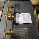 4-Light Bathroom Light Fixtures, Brushed Gold Modern Vanity Lights Over Mirror with Clear Glass Shade, Bathroom Wall Lamp for Mirror Kitchen Living Room Hallway Cabinet Porch Bedroom Reading room