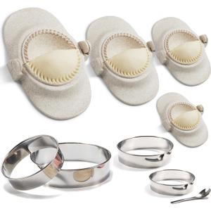 Empanada Maker Press, 6-Inch Extra Large Dumpling Maker Set with Dough Cutter, Dumpling Mold Set for Pierogi, Pastelitos, Calzone, Turnovers, Chinese Dumpling, 4Sizes (6"/4"/3"/2.6")