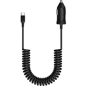 Scosche CPDC203 PowerVolt 20-Watt USB Type-C Power Delivery 3.0 Fast Car Charger with Attached 3-Foot Adjustable Coiled Cable for All USB-C Devices (Single Port)