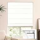 LazBlinds No Tools No Drill Cordless Roman Shades for Windows, Blackout Thermal Insulated UV Blocking Window Blinds, Lightweight Fabric Blinds for Indoor Windows, 44" W x 60" H, Blackout - White