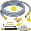 from Propane to Natural Gas Conversion Kit Compatible with Weber Genesis, Genesis II, Spirit, Spirit II, Convert LPG Grills to NG, Includes 10FT 1/2" Hose, Orifices and Natural Gas Regulator