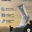 DANISH ENDURANCE Merino Wool Hiking Socks for Men & Women, Anti-Blister Socks for Outdoors, Grey, Medium
