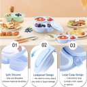 2 Pack Reusable Snack Containers with Lids, Double Compartment Silicone Snackle Box Container for Salad Sauce Condiments Snack, Small Mini Food Snackle Boxs for Lunch, Travel, Office, Picnic