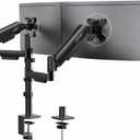 ErGear Vertical Dual Monitor Stand, Stacked Monitor Mount for 13-32 Screens, Up to 19.8 lbs per Arm, Enhanced Stability with Integrated C-Clamp, Upgraded Cable Management, VESA 75x75/100x100mm, Black