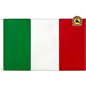 Italy Italian Flag 3x5 Outdoor with Sewn Stripes Heavy Duty Flag of Italy 3 X 5 Ft Polyester Material with 2 Metal Grommets 4 Rows of Stitching