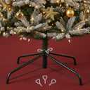 REFGY Heavy-Duty Folding Christmas Tree Stand, 15.7'' Metal Artificial Tree Holder, Replacement Base for 4-6 Ft Xmas Trees with 0.75''-1.26'' Pole, Sturdy, Durable & Easy Assembly