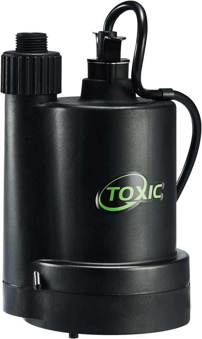Water Pump Submersible Utility Pump Thermoplastic 1/4 HP Portable Electric Water Removal Drain Pump for Garden Tub Pond Basement Swimming Pool with 10-Foot Cord