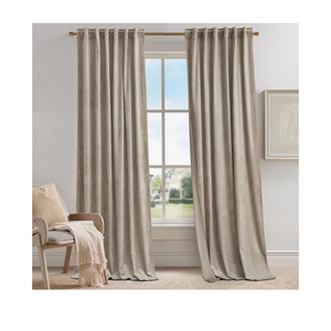 KGORGE Taupe Velvet Curtains 96 inches 2 Panels, Elegant Velvet Blackout Curtains for Bedroom Living Room, Soft Room Darkening Thermal Insulating Window Drapes, Back Tab Rod Pocket, W 52 x L 96 Taupe