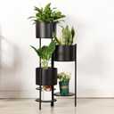 Corner Plant Stand Indoor Metal, 6 Tier 6 Potted Outdoor Flower Pot Stands Holder Shelves for Living Room, Potted Storage Shelf Rack, Decorative Holder Rack for Multiple Plants (Black)