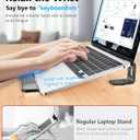 NTMY Laptop Stand for Desk with Wrist Support, Aluminum Computer Stand for Laptop,Ventilated Ergonomic Holder Mount Riser for MacBook Air/HP/Dell/Acer/Lenovo 10-17.3'' (Black)