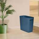 Platic Trash Can - Small Waste basketbin - 1.8 Gallon- for Office,Home,Bathroom,Kitchen - Blue