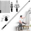 13fT Light Bulb Changer for High Ceilings with Extension Pole with Baskets and Suction Cup Bulb Removal Tool for High Ceilings and Recessed Lights - (Black)