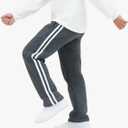 Rolimaka 4 Pcs Boys Sweatpants Soft Fleece Lined Open Bottom Youth Basic Athletic Joggers with Pockets Thermal Pants for Boys (Black, L)