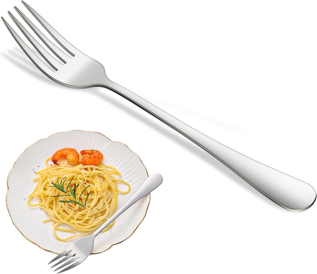 Dinner Forks, 8-Piece 8 Inches Stainless Steel Table Fork, Dishwasher Safe Flatware Forks, Food Grade Mirror Polishing Silverware Main Fork For Home, Restaurant Or Hotel