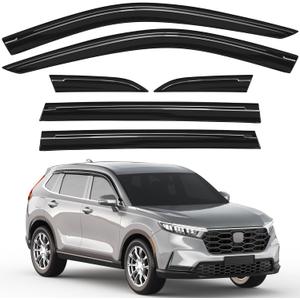 6pcs Out-Channel Window Rain Guards Fit for Honda CRV CR-V 2023 2024 2025 2026,Extra Durable Window Visors Vent Visors Vent Shades Wind Deflector Dark Smoke Car Tape-on 6-pcs with Thicker