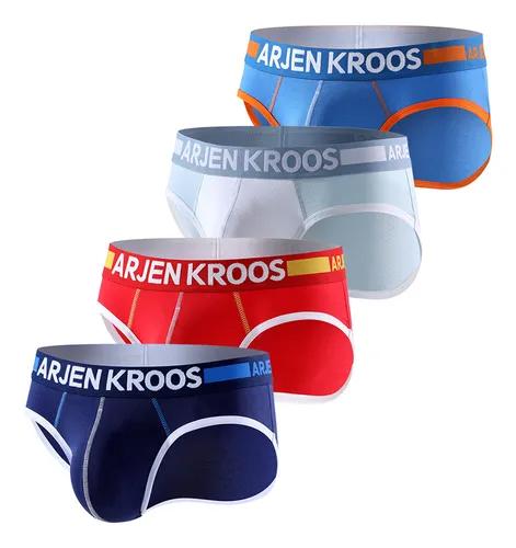 Arjen Kroos Men's Underwear 4 Pack Athletic Cotton Briefs Underpants with Contour Pouch, Size: Medium