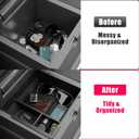 Center Console Organizer Box Compatible with 2025 2026 Toyota 4Runner Armrest Cubby Drawer ABS Storage Box with Silicone Pads for 4 Runner Accessories