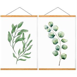 WITCOLOR Magnetic Poster Hanger Frame, 36 Inch Wide Teak Wood Magnet Poster Frame for Posters, Prints, Photos, Pictures, Maps, Scrolls, and Canvas Artwork (2 Pack)