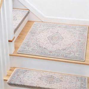 Brakki Bullnose Stair Treads for Wooden Steps, Non Slip Landing Mat, 1pc
