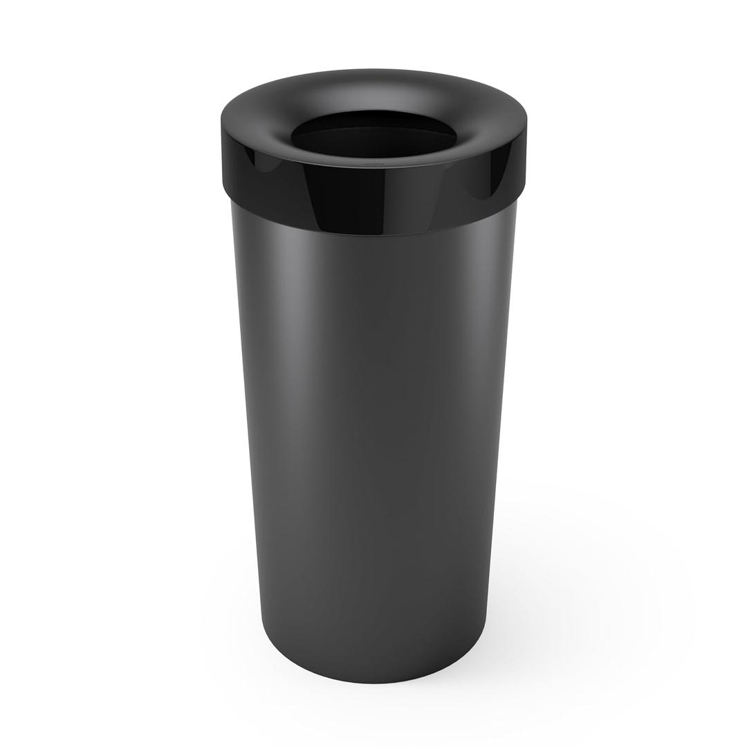Umbra Vento Kitchen Trash Can, Open Top Bin, 16.5 Gallon, Black
Brushed metal accents, bag concealing design, easy wipe clean, fits home and office, durable plastic