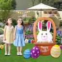 InfleasJoiy 4.5FT Chicken Driving Easter Inflatable Decoration with Built-in LED Lights for Holiday Celebration Decorations for Yards, Lawns and Patios