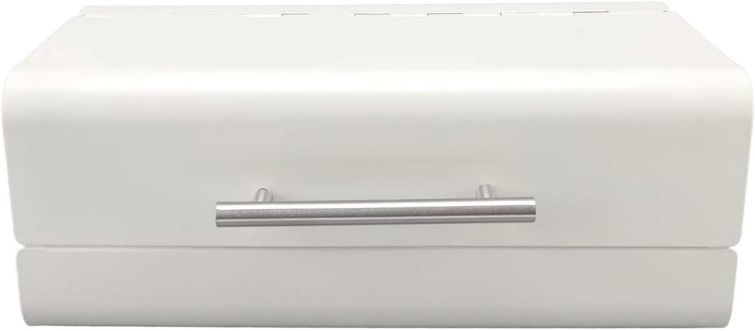 LEIXIUSM Bread Box Bread Box Cupboard Iron Snack Box Desktop Finishing Dust-Proof Storage Box Storage Bin Keeper Food Kitchen Shelf (White)