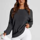 PRETTYGARDEN Women's Oversized Sweatshirt 2025 Fall Fashion Clothes Ribbed Corduroy Long Sleeve Going Out Pullover Tops (Dark Grey, Medium)  