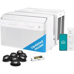 Midea 10,000 BTU U Shaped Smart Inverter Window Air Conditioner - Cools 450 Sq Ft, Ultra Quiet with Open Window Flexibility - Alexa/Google Assistant Compatible - 35% Energy Savings, Remote (Updated)