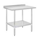 Hally Stainless Steel Table for Prep & Work 30 x 36 Inches, NSF Commercial Heavy Duty Table with Undershelf and Backsplash for Restaurant, Home and Hotel