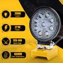 Cordless 20V Max LED Work Light for Dewalt 20V Work Light(Bonus 1Pack 7.0Ah Battery Included)-2000LM Flashlight&LED Flood Light with Low Voltage Protection Port-Perfect for Workshop,Camping,Outdoors