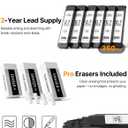 Metal Mechanical Pencil Set - 6PCS 0.7mm Art Mechanical Pencils & 360PCS HB Lead Refills & 3PCS Erasers & 9PCS Eraser Refills, Drawing Mechanical Pencils for Writing, Sketching/With Case (6 Count (Pack of 1))