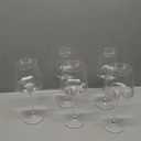 White Red Glasses Set of 6 18oz Clear Hand Blown Crystal Glass Tall Long Stem Modern Glasses Square Winss with flat bottom Unique gifts for Valentine's Day, Brithday