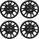 TuningPros WSC3-533B17 4pcs Set Snap-On Type (Pop-On) 17-Inches Matte Black Hubcaps Wheel Cover