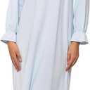 Nanxson Womens Cotton Nightgown Long Sleeve Sleepwear Vintage Victorian Lace Nightdress Loungewear (Blue, M)