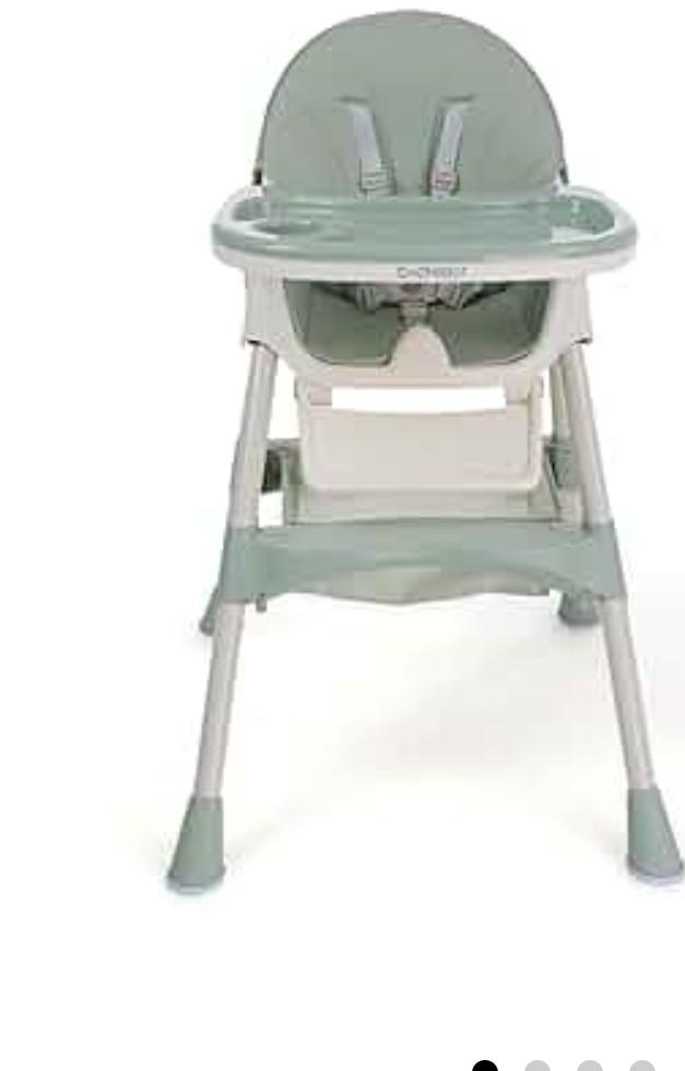 Baby Portable High Chair with Sun Canopy, Foldable High Chairs for Babies and Toddlers with Detachable Tray and 5-Point Harness, Travel High Chair for Indoor and Outdoor Use, Gray