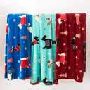 2 x Super Soft Faux Rabbit Fur Twin Blanket for Couch, Christmas Style, Brushed Faux Fur Soft and Warm Plush Sherpa for Couch,Sofa and Bed,Green, 60"x80"