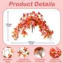 Artificial Fall Hanging Flowers for Outdoors Decoration, 2Pcs Fake Petunias Silk Plants UV Resistant No Fade, Realistic Faux Flower Look Real for Outdoor Planters Garden Porch Patio (Fall Orange)