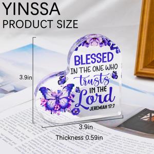 Inspirational Gifts For Women Spiritual Religious Gifts For Women Acrylic Purple Butterfly Decorations Stocking Stuffers For Sister Birthday Gift For Best Friend Christmas Acrylic Home Decor