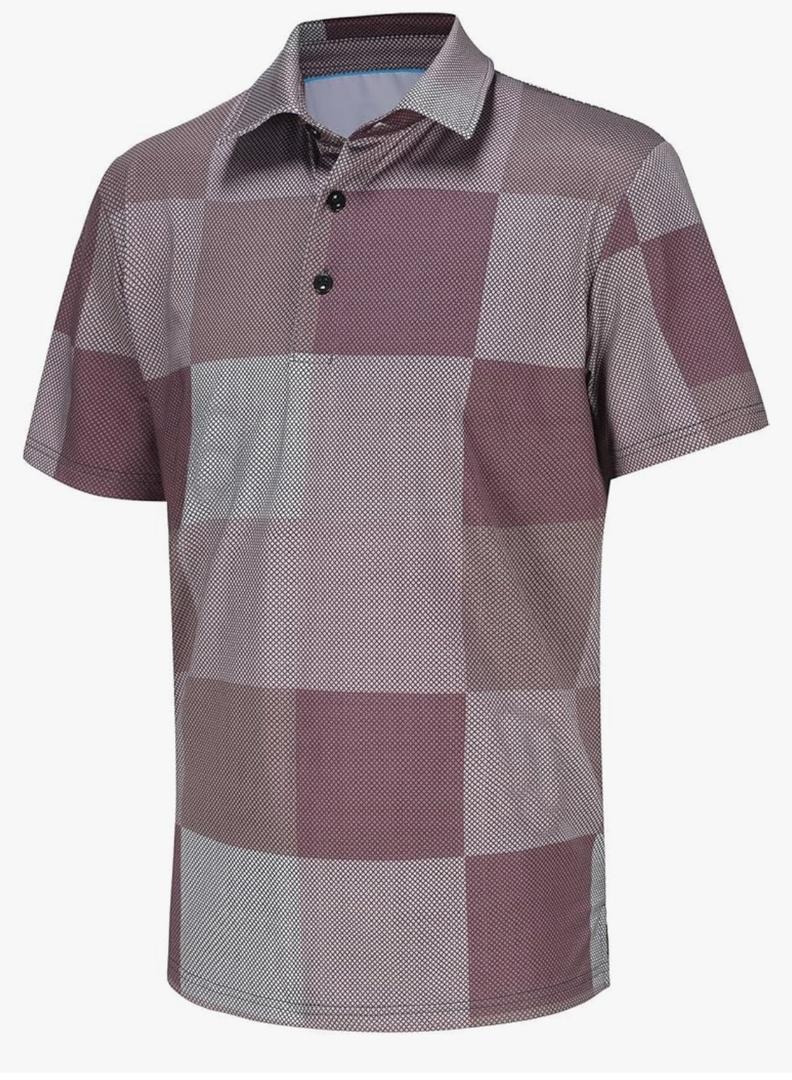 Mens Golf Shirt Short Sleeve Dry Fit Moisture Wicking Performance Collared Funny Print Golf Polo Shirts for Men Size M