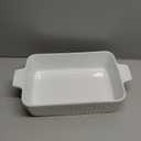 MALACASA 4.4 QT Baking Dish, 9x13 Large Casserole Dish for Oven, Ceramic Baking Pan, Rectangular Lasagna Pan Deep with Handles for Baking, Durable Microwave Oven Safe, Wedding Gift, White, Series BAKE-BAKE