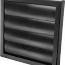 Vent Systems 6" Inch Black Exhaust Vent Cover - Dryer Vent Hood - Louvered Dryer Duct Vent Cover - Vent Hood Cap - One-Directional Plastic Air Exhaust Grille - HVAC Louver Grill for Exterior Use