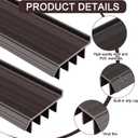 2 Pcs 3 Feet Brown Vinyl Door Bottom Adjustable Weatherstrip Door Bottom with Drip Cap Weatherproof Under Doors Seal for Gaps from 1/4'' to 9/16'' for 1 3/4'' to 2'' Thick Doors