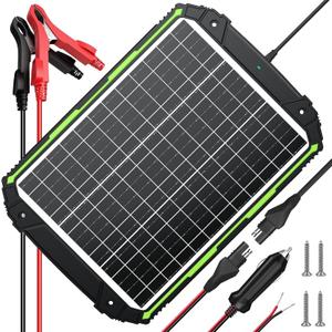 Sun Energise 25W 12V Solar Powered Battery Charger & Maintainer, Built-in Smart MPPT Charge Controller, Waterproof 25 Watt 12 Volt Solar Panel Trickle Charging Kits for Car Auto Boat RV Marine Trailer