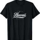 Hawaii Aloha Vintage Retro T-Shirt (Small, Black)
