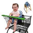 Shopping Cart Seat Cover for Baby, High Chair & Grocery Seat Protector, Padded Chair Covers for Restaurant Seats, Unisex Machine Washable Grocery Cart Liner & Swing Insert Blue Checkered